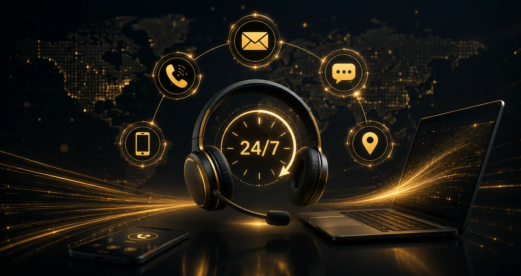 eGlitz — 24/7 contact and support: call, email, chat, and location.