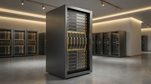 Premium Enterprise Server Rack with Gold Accents